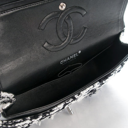Chanel Tweed Medium Double Flap Black White 5 of 8