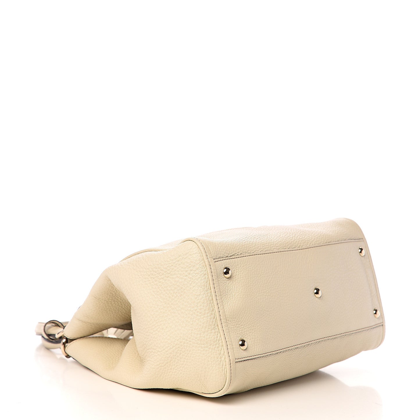 Pebbled Calfskin Medium Soho Shoulder Bag Off White