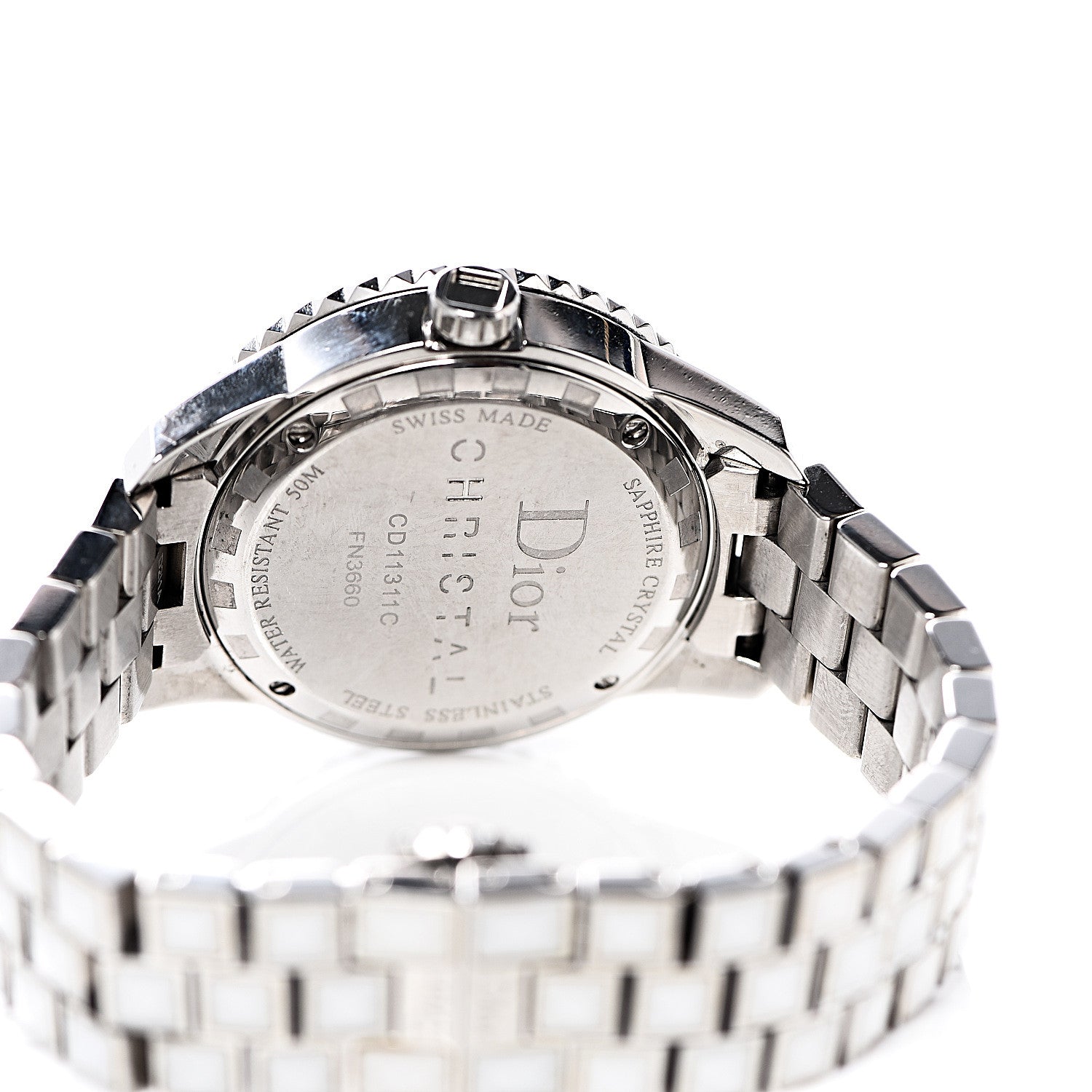 Christian Dior Stainless Steel Diamond Bezel Sapphire 33mm Christal Quartz Watch White 5 of 7