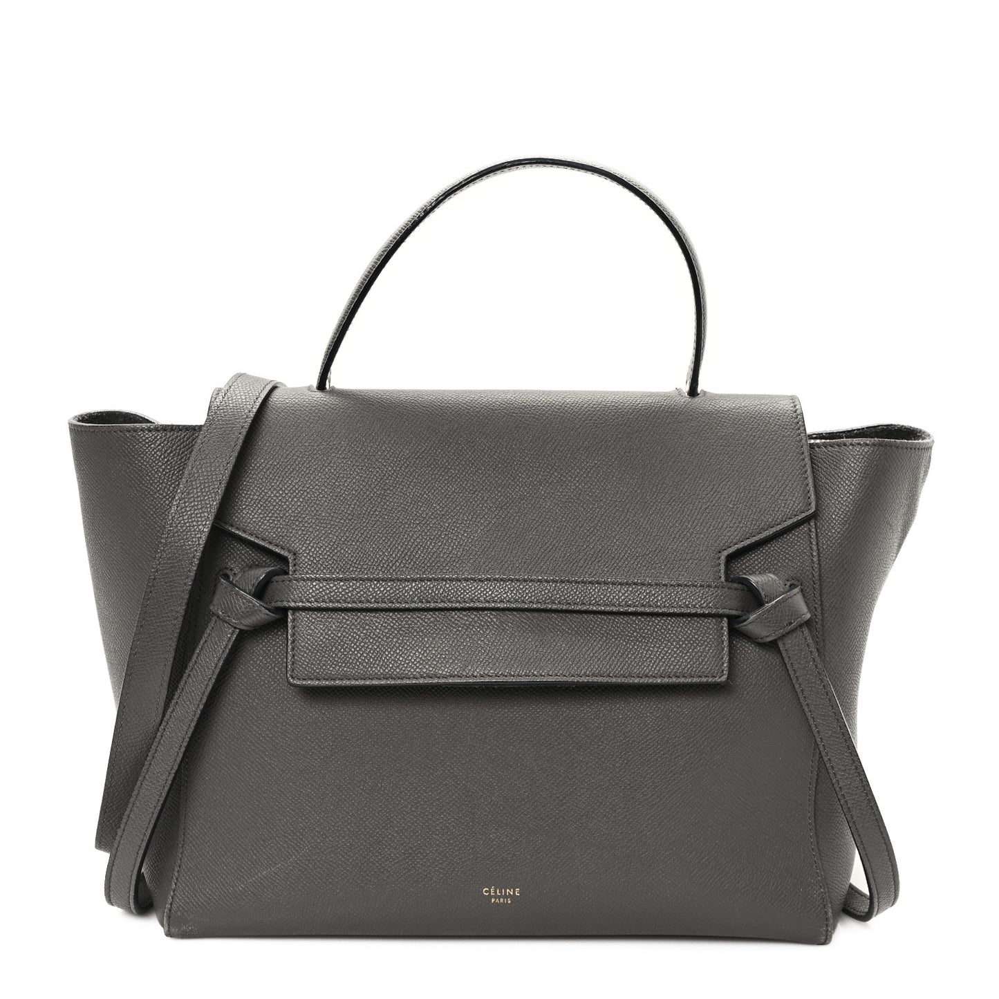 Grained Calfskin Mini Belt Bag Grey