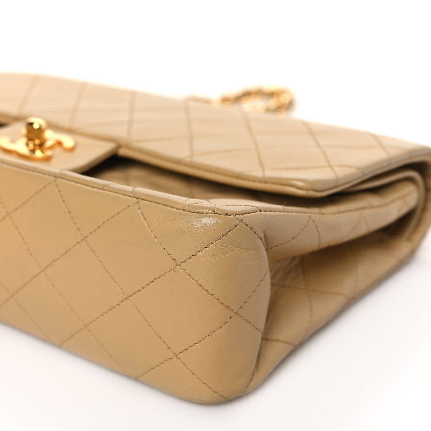 Chanel Lambskin Quilted Medium Double Flap Beige 9 of 9