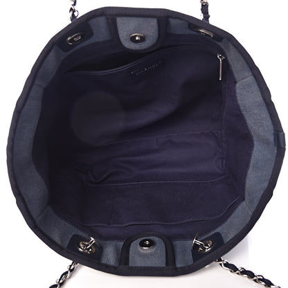 Chanel Canvas Sequin Small Deauville Tote Navy 5 of 14