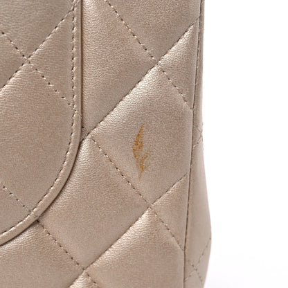 Chanel Metallic Lambskin Quilted Jumbo Double Flap Pale Gold 13 of 14