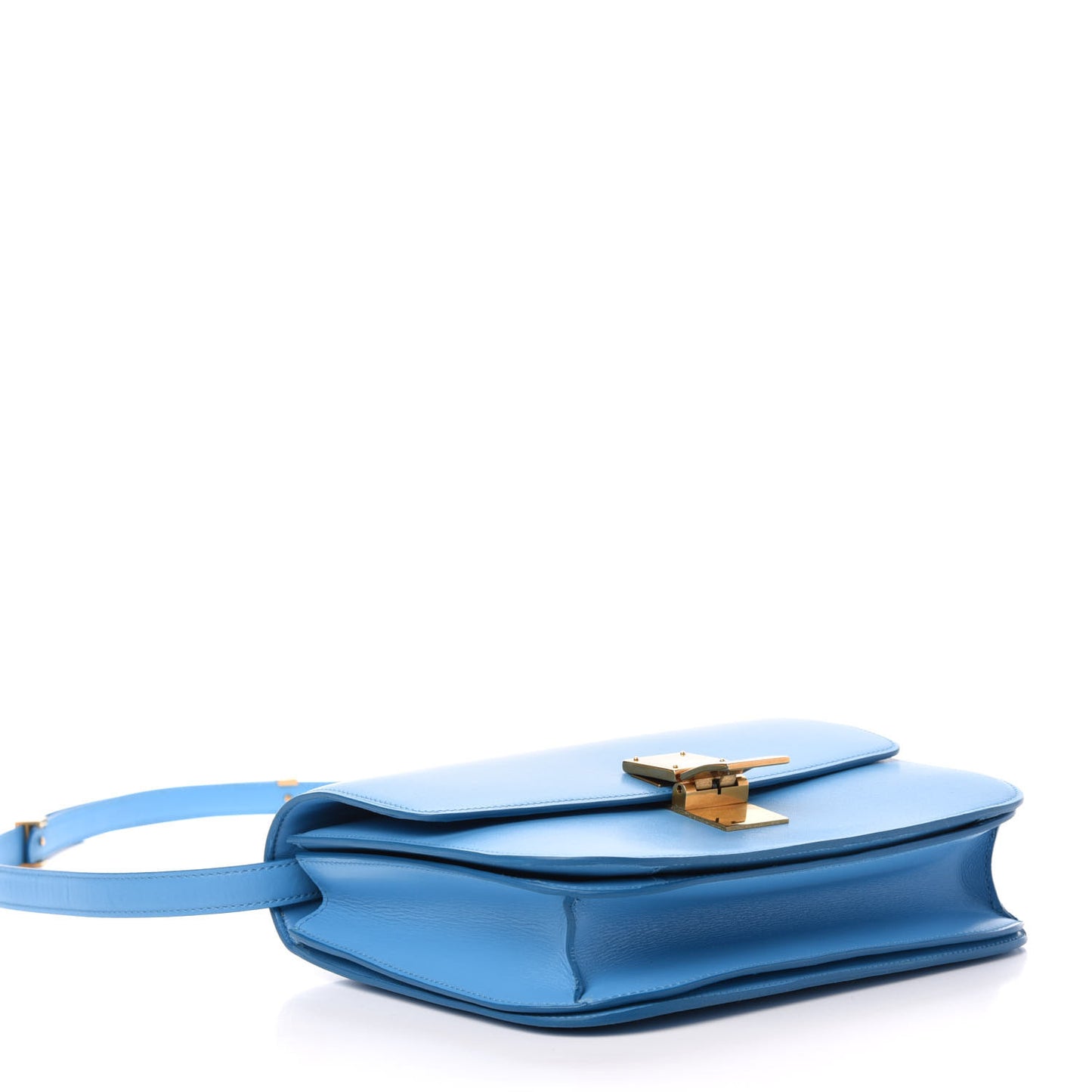 Box Calfskin Medium Classic Box Flap Bag Blue