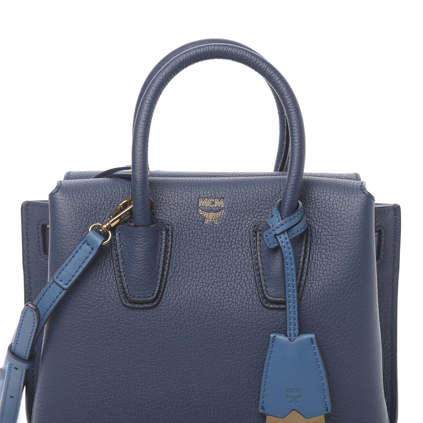 Grained Calfskin Mini Milla Tote Navy