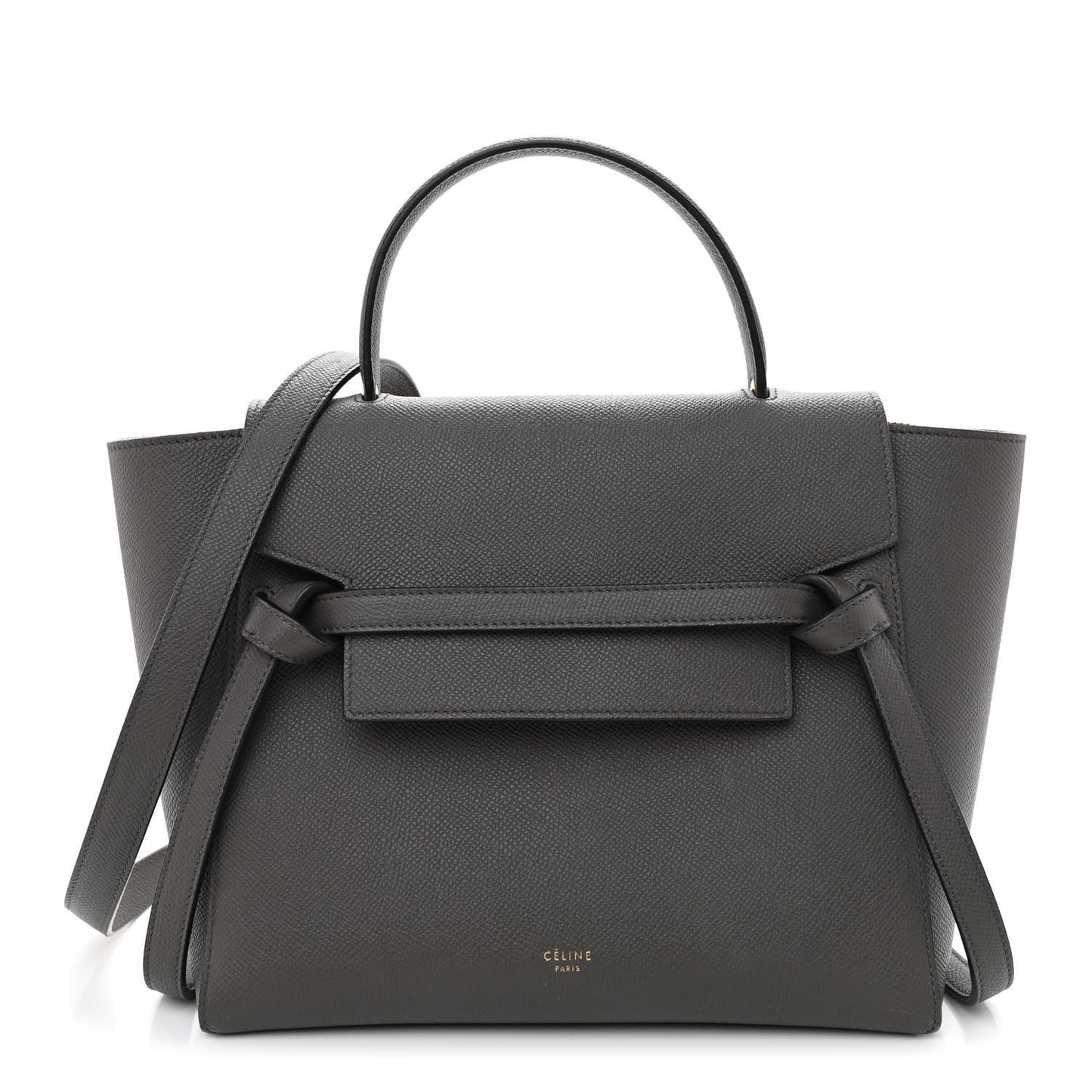 Baby Grained Calfskin Micro Belt Bag Grey