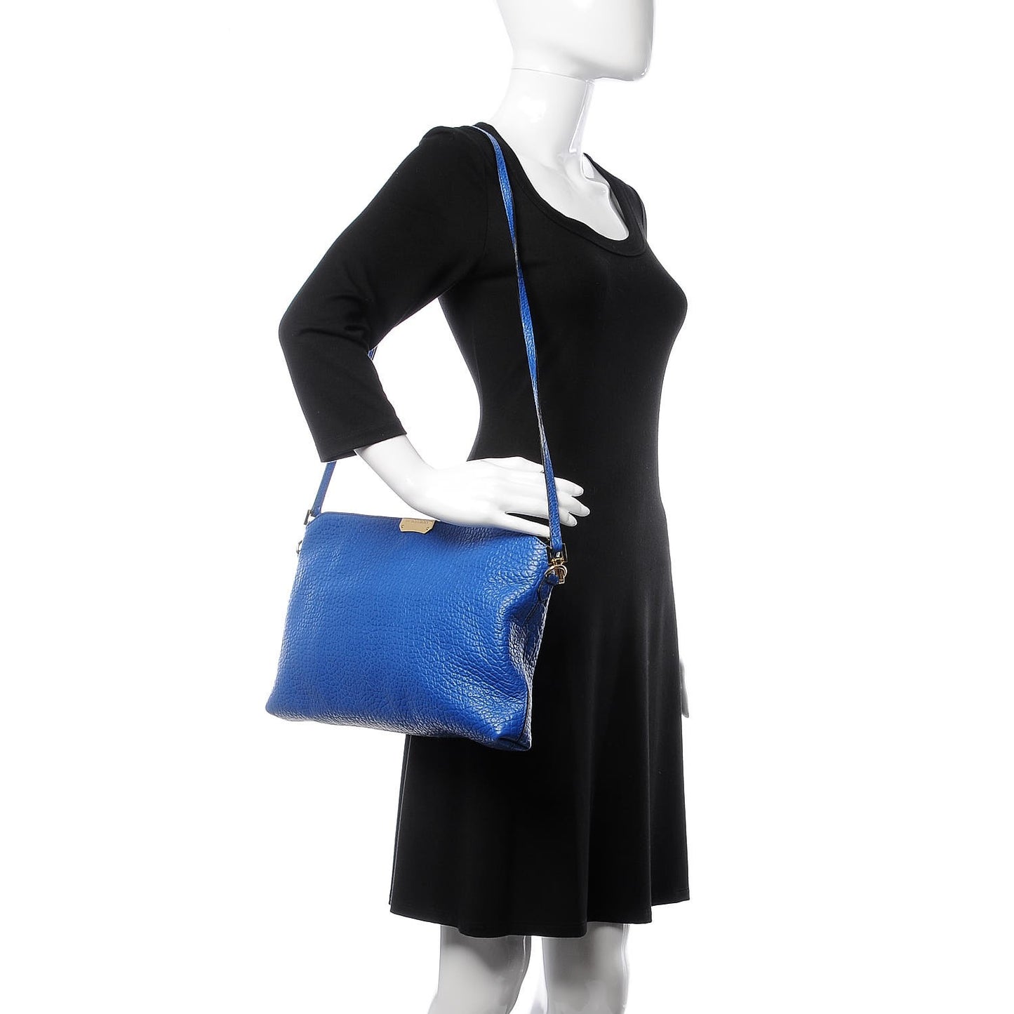 Signature Grain Calfskin Small Chichester Crossbody Clutch Bag Brilliant Blue