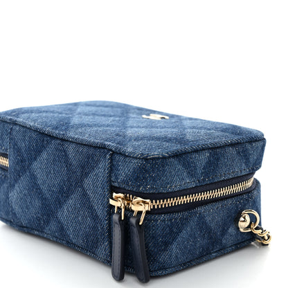 Chanel Printed Denim CC Camera Case Blue 10 of 10