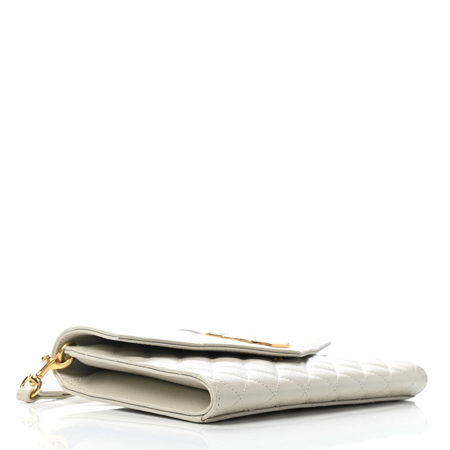 Grain De Poudre Textured Mixed Matelasse Triquilt Monogram Clutch Blanc Vintage