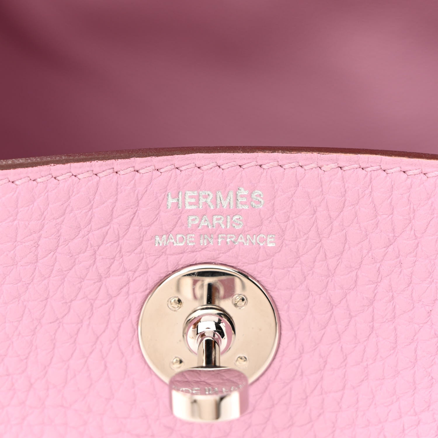 Hermes Taurillon Clemence Mini Lindy 20 Mauve Sylvestre 6 of 11