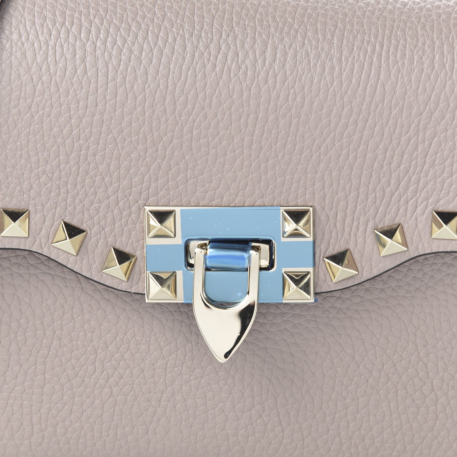 Valentino Garavani Pebbled Calfskin Medium Rockstud Flip Lock Crossbody Bag Poudre 8 of 8