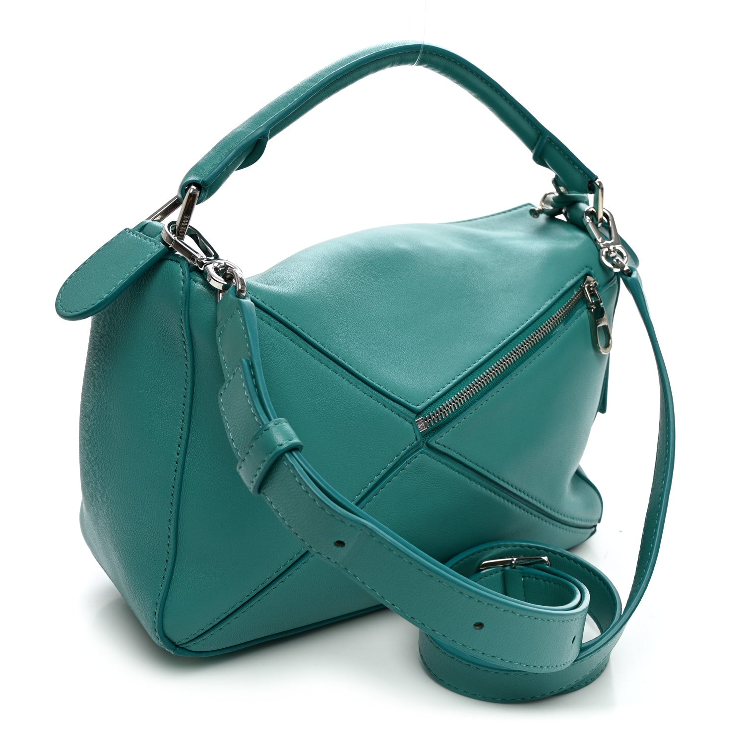 Loewe Nappa Lambskin Small Featherlight Puzzle Bag Aquamarine 3 of 9