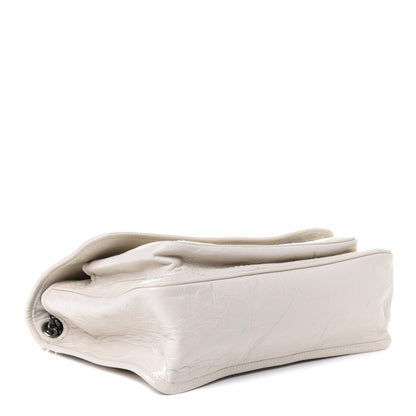 Saint Laurent Crinkled Calfskin Matelasse Monogram Medium Niki Chain Satchel Ivory 3 of 4
