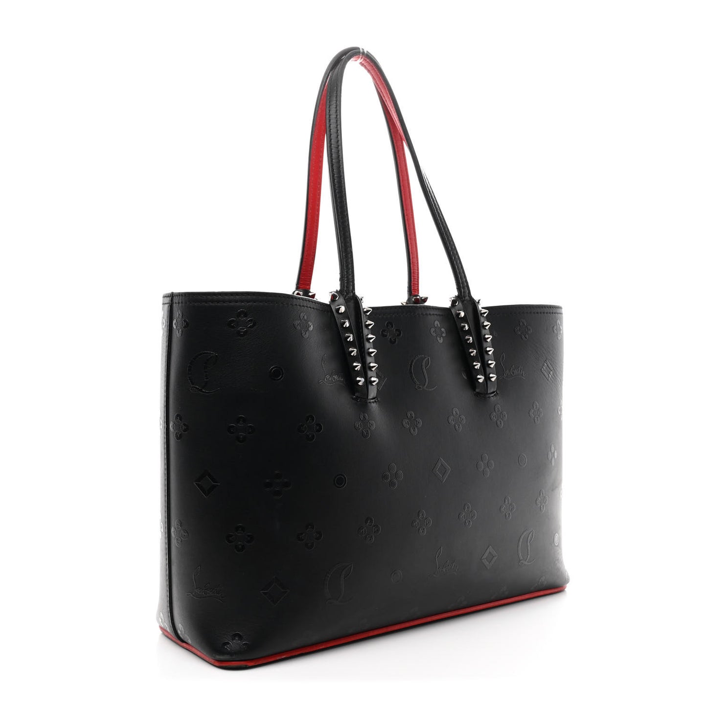 Calfskin Loubinthesky East West Cabata Tote Black