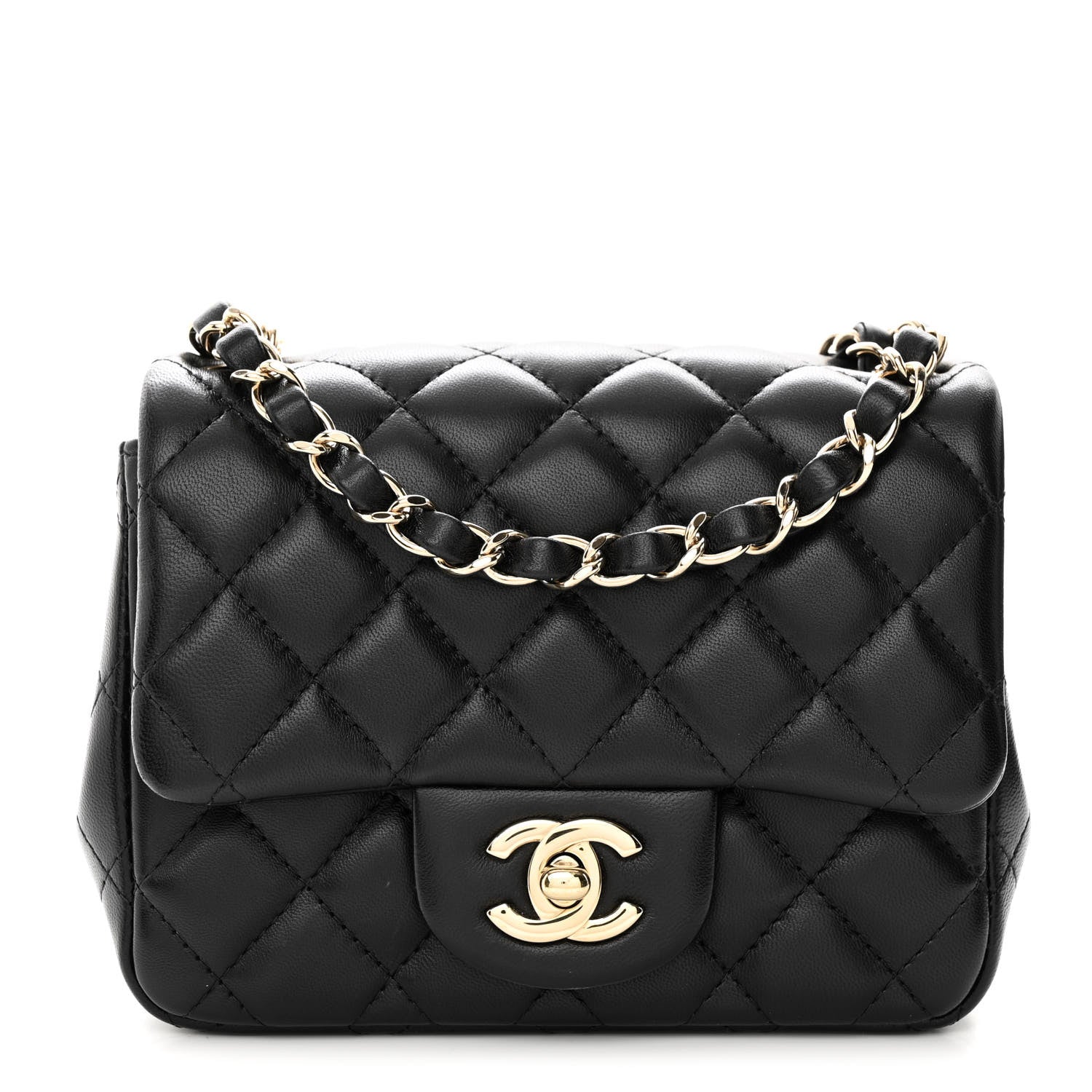 Chanel Lambskin Quilted Mini Square Flap Black 1 of 12