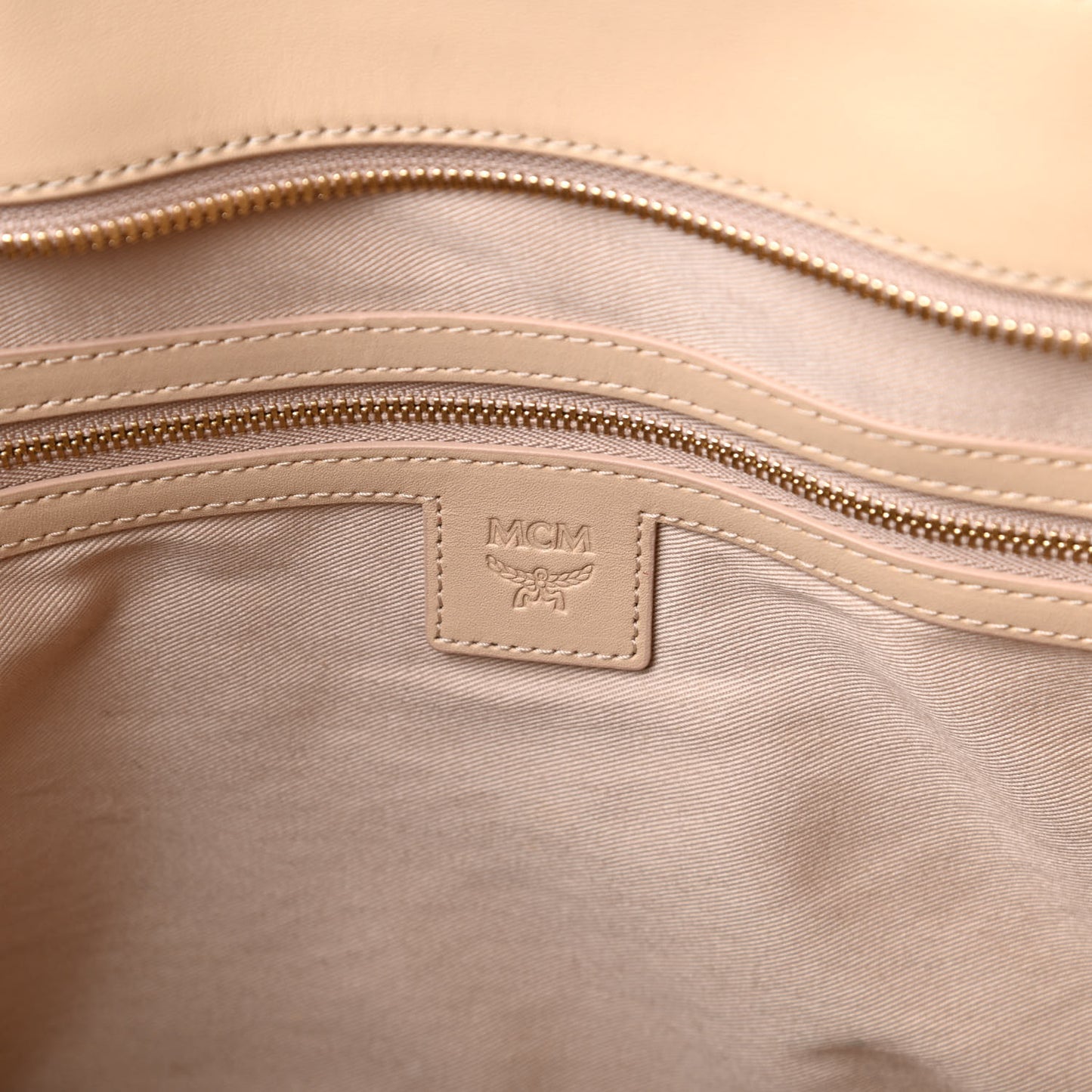 Visetos Striped Medium Anya Shopper Tote White Beige