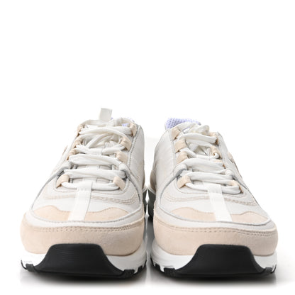 Chanel Calfskin Suede CC Sneakers 37.5 White 3 of 9