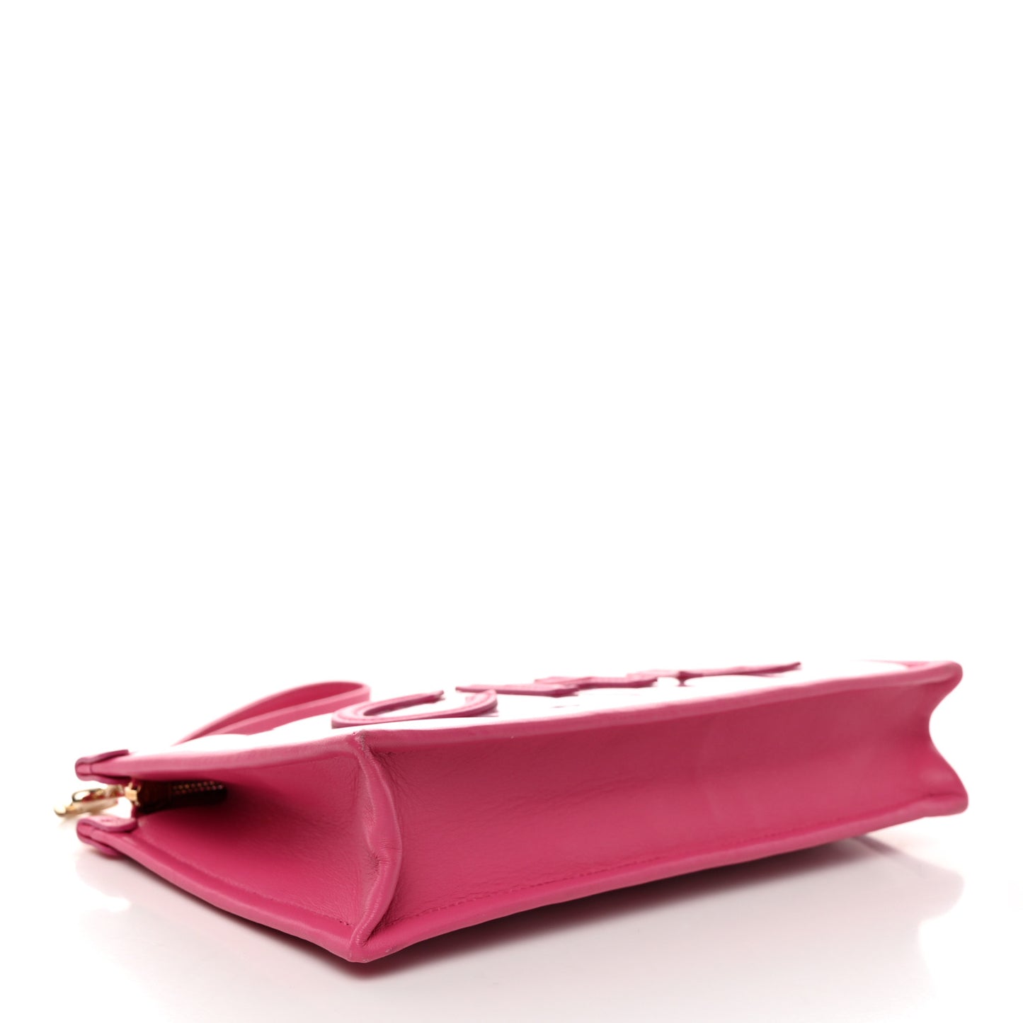 Tweed PVC Lambskin Wristlet Pouch Pink