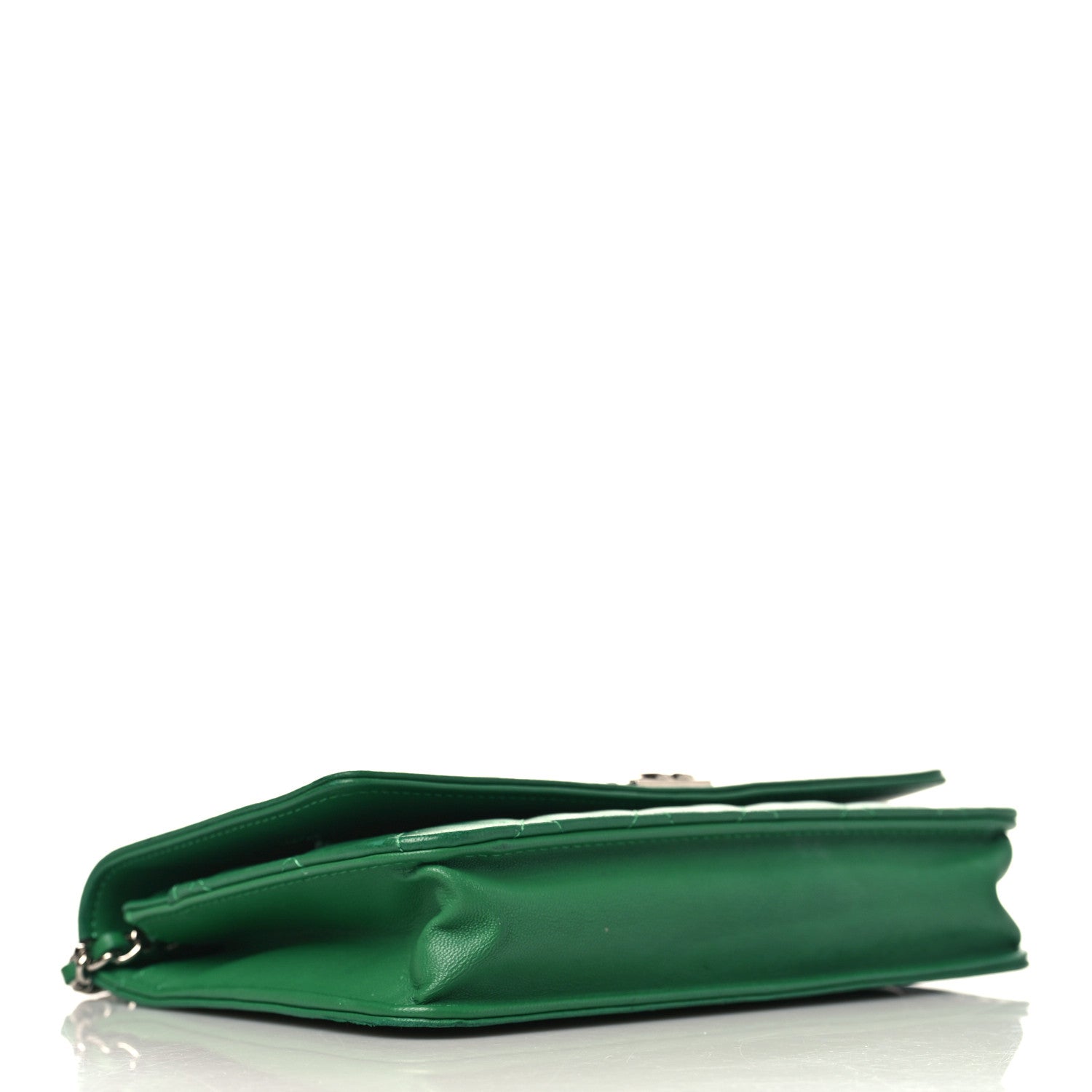 Chanel Lambskin Quilted Boy Wallet On Chain WOC Green 4 of 11