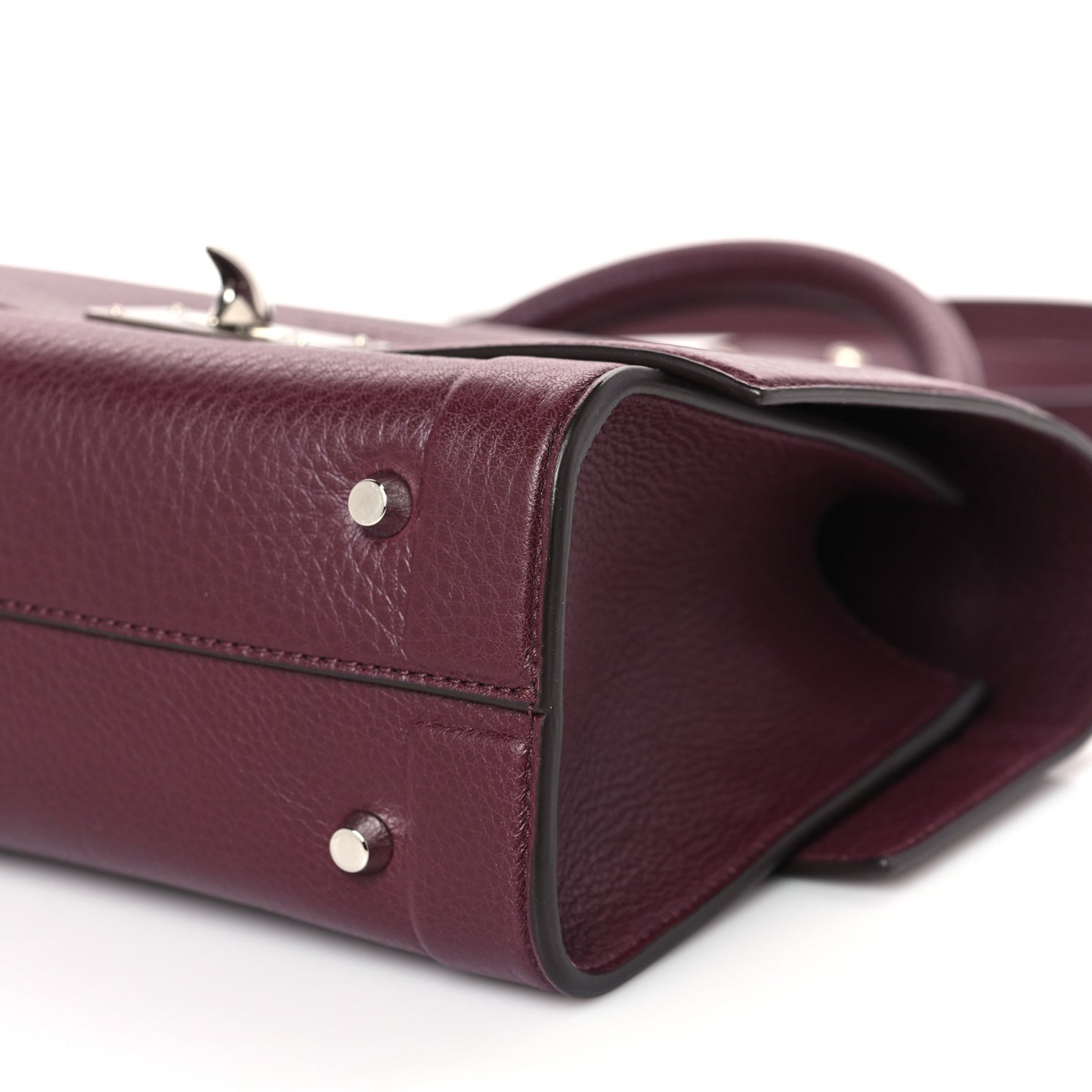 Grained Calfskin Mini Shark Lock Oxblood Red