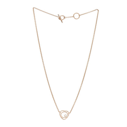 Hermes 18K Rose Gold Diamond TPM Vertige Coeur Necklace SH 3 of 6