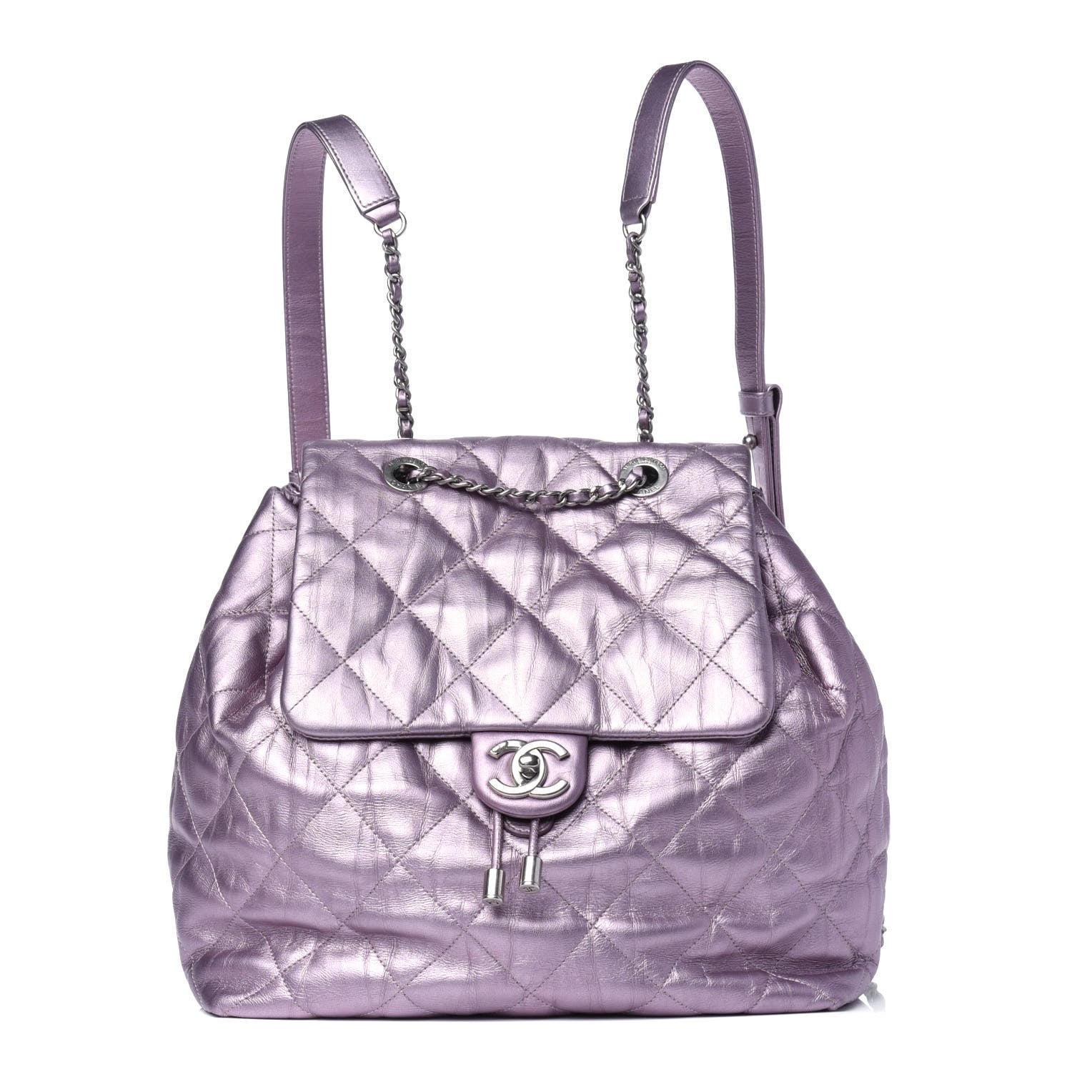 Chanel Iridescent Calfskin Quilted Ground Control Backpack Pink 1 of 13