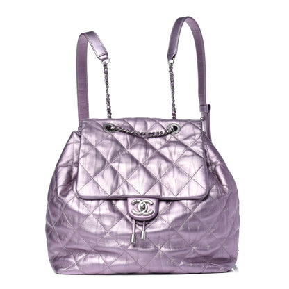 Chanel Iridescent Calfskin Quilted Ground Control Backpack Pink 1 of 13