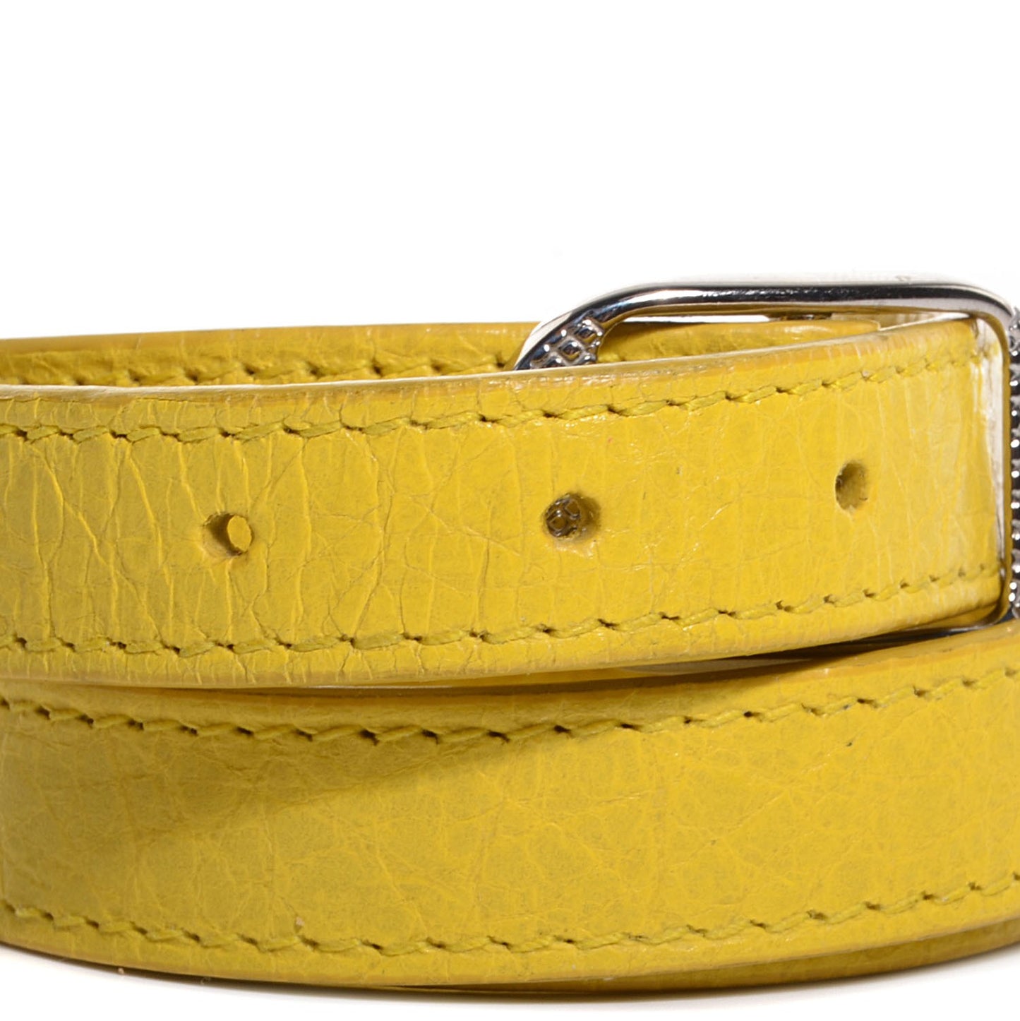Agneau Arena Giant Silver Hardware Triple Tour M Bracelet Curry