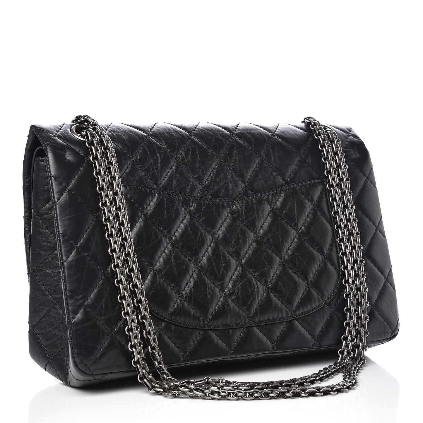 Aged Calfskin Quilted 2.55 Reissue 226 Flap Black