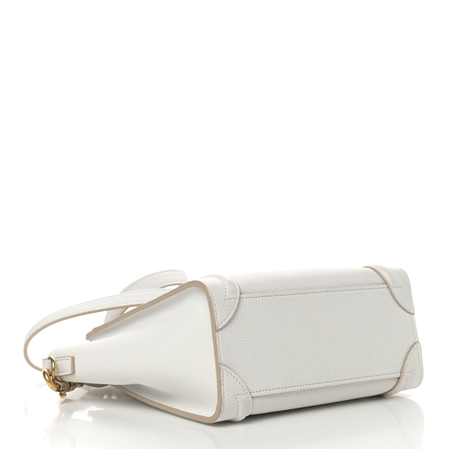Drummed Calfskin Nano Luggage Optic White
