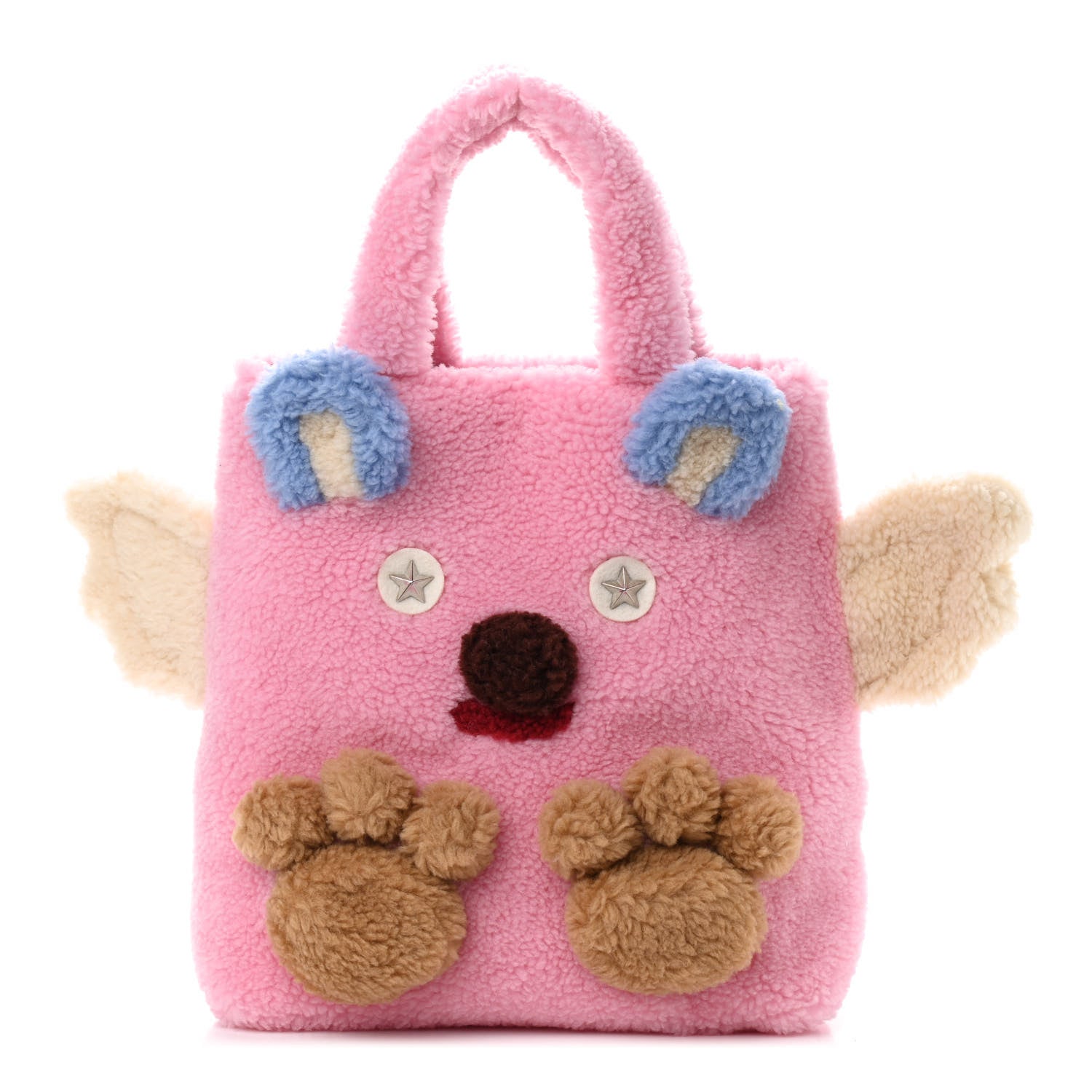 Gucci Faux Fur Childrens Flying Bear Tote Pink 1 of 9