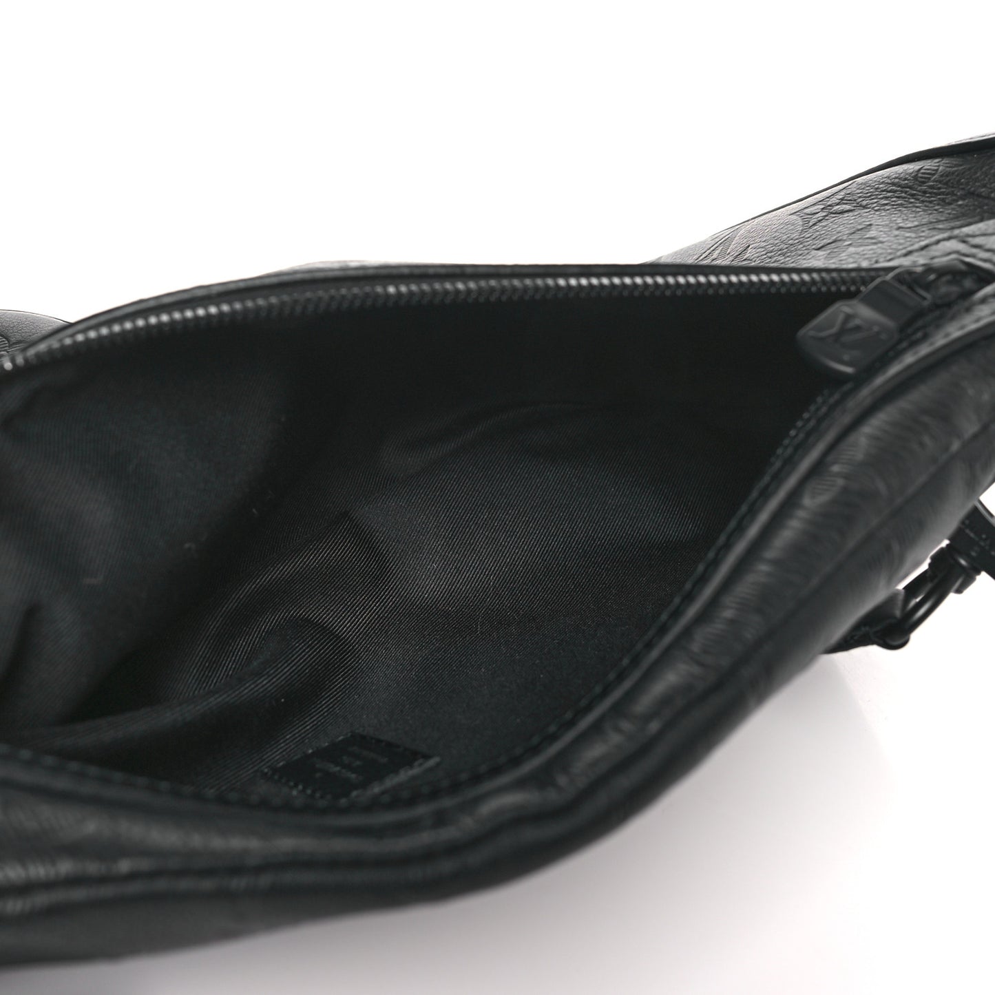 Calfskin Shadow Monogram Duo Slingbag Black