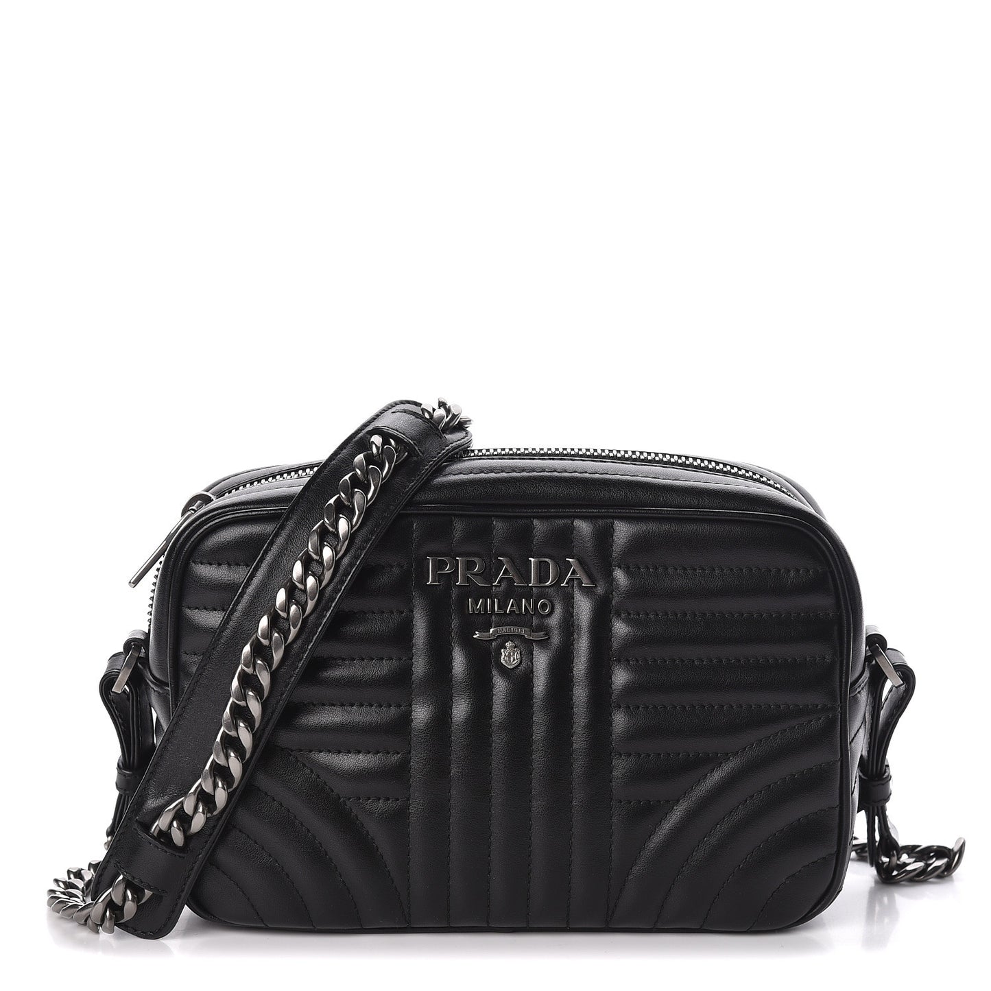 Soft Calfskin Diagramme Crossbody Bag Black