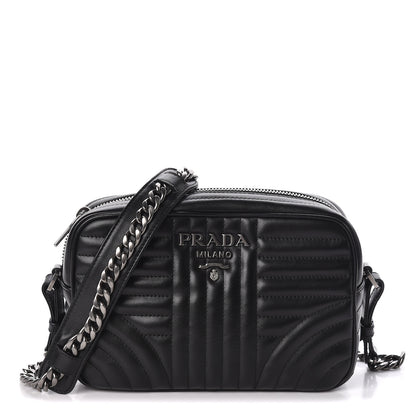 Prada Soft Calfskin Diagramme Crossbody Bag Black 1 of 9