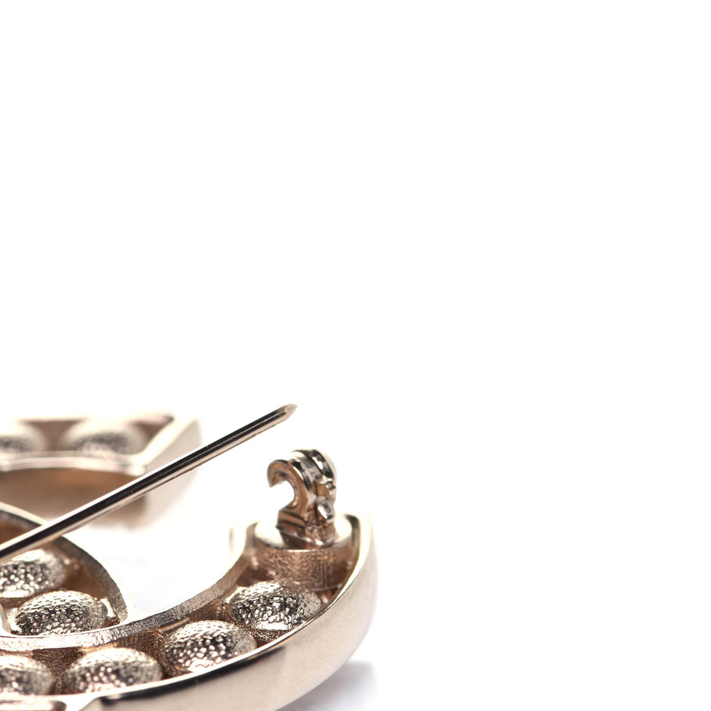Pearl Crystal CC Brooch Silver
