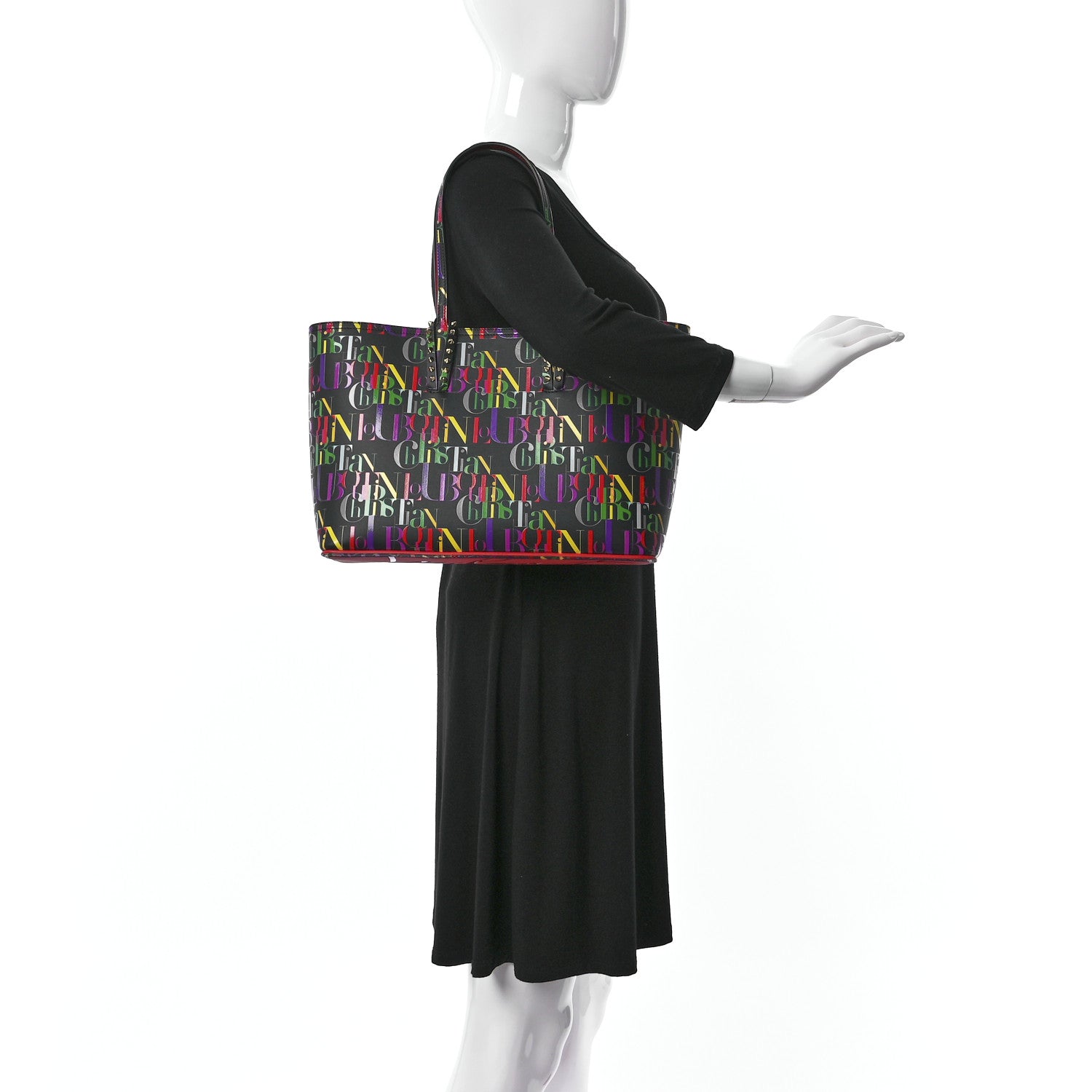 Christian Louboutin Calfskin Cabata Tote Black Multicolor 2 of 11