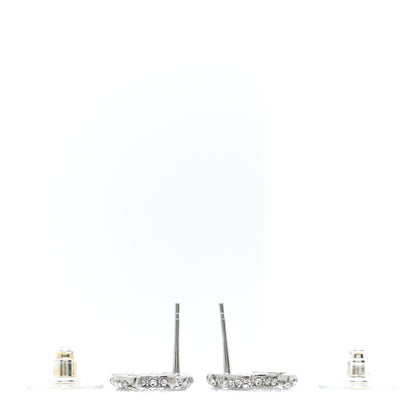 Chanel Crystal CC Earrings Silver 3 of 5
