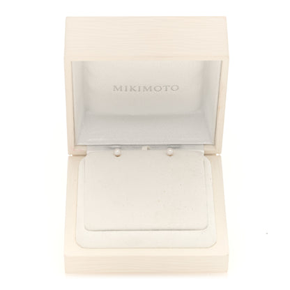 Mikimoto 18K Yellow Gold Akoya Pearl 4-4.5mm Stud Earrings 5 of 5