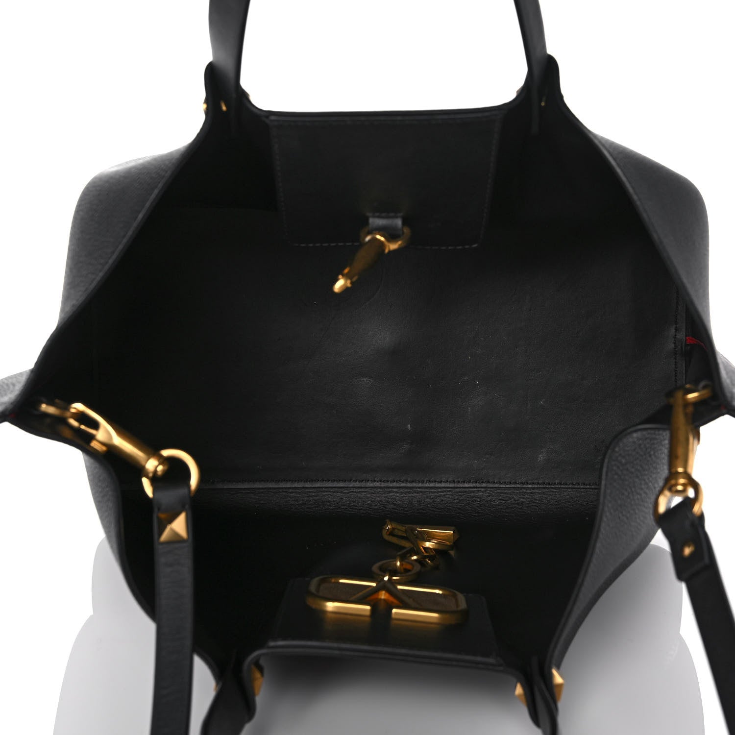 Valentino Garavani Grainy Calfskin Medium VLogo Escape Shopper Black 6 of 11