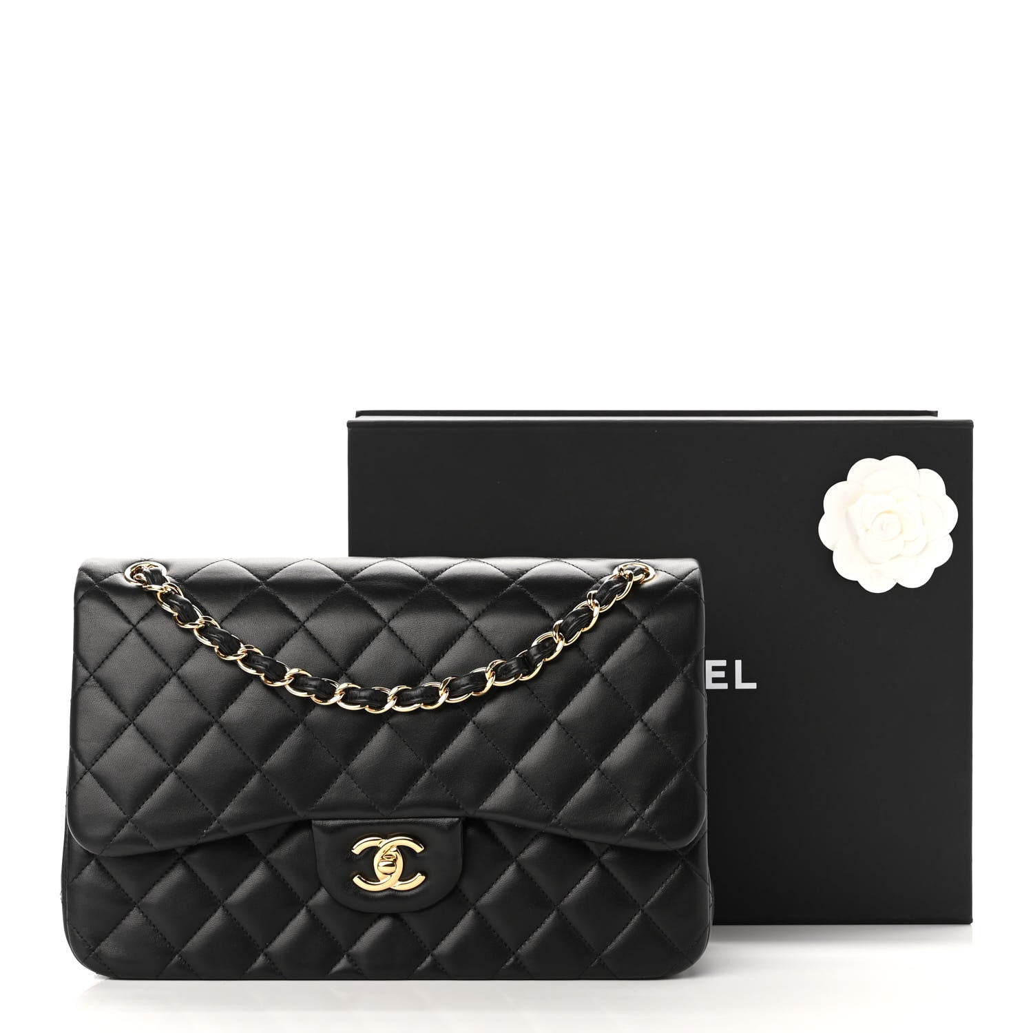 Chanel Lambskin Quilted Jumbo Double Flap Black 11 of 11