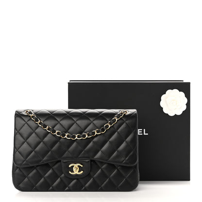 Chanel Lambskin Quilted Jumbo Double Flap Black 11 of 11