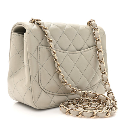 Chanel Lambskin Quilted Mini Square Flap Grey 3 of 13