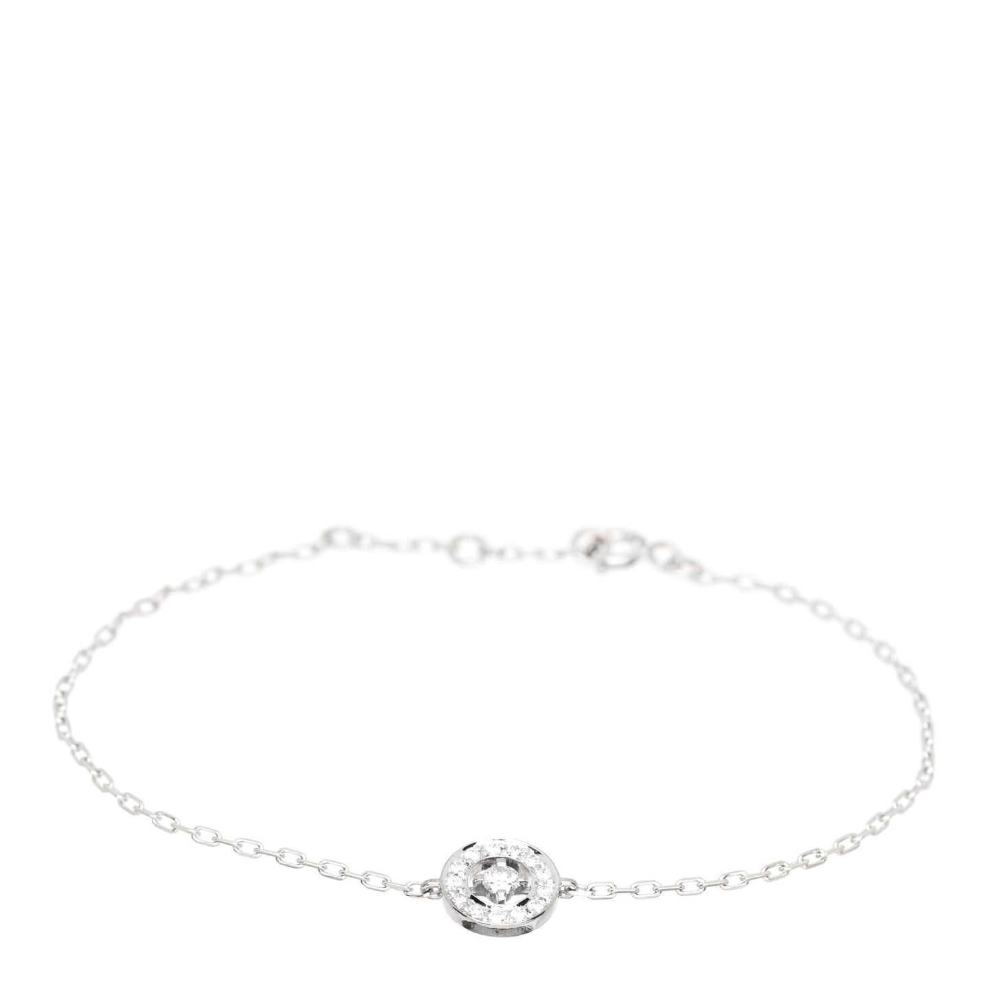 18K White Gold Diamond Ava Round Bracelet