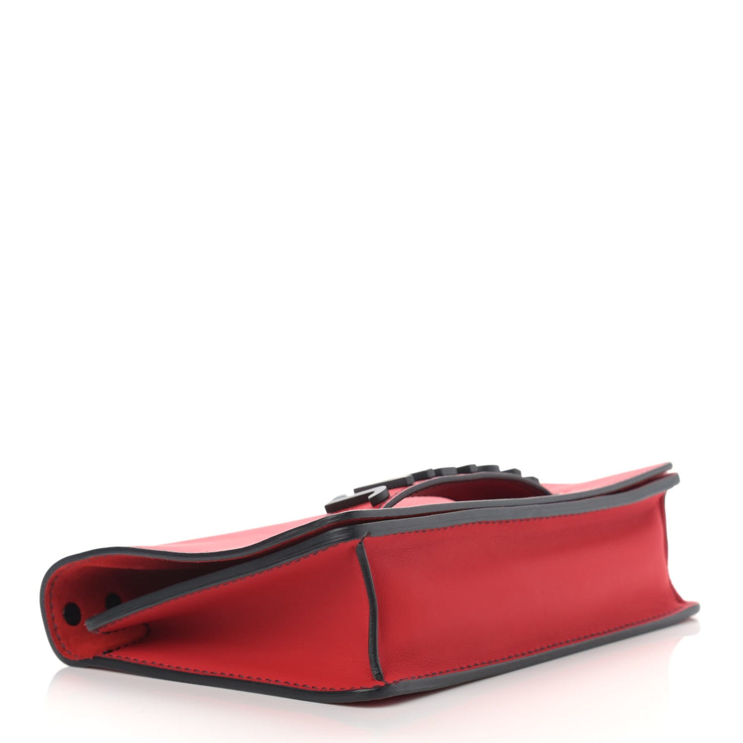 Ultra Matte Calfskin J'Adior Chain Flap Bag Red Black