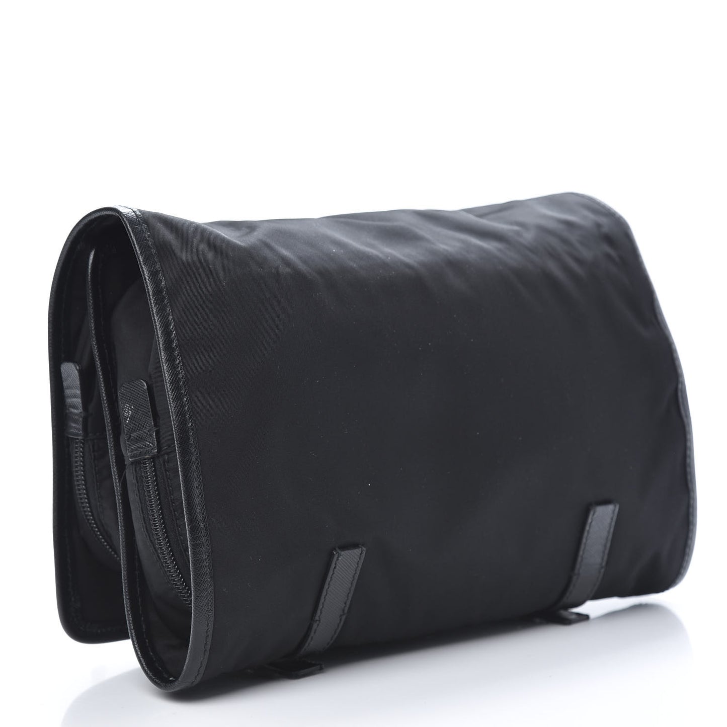 Nylon Tessuto Saffiano Travel Pouch Black