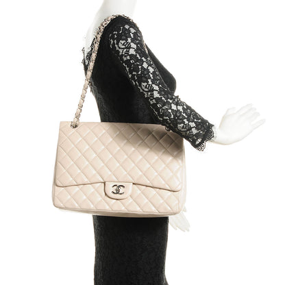 Chanel Caviar Maxi Single Flap Ecru 2 of 9