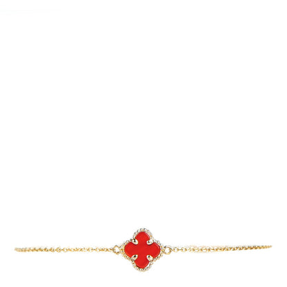 Van Cleef & Arpels 18K Rose Gold Carnelian Sweet Alhambra Bracelet 1 of 6