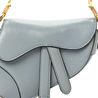Christian Dior Goatskin Micro Saddle Bag Cloud Blue 7 of 9