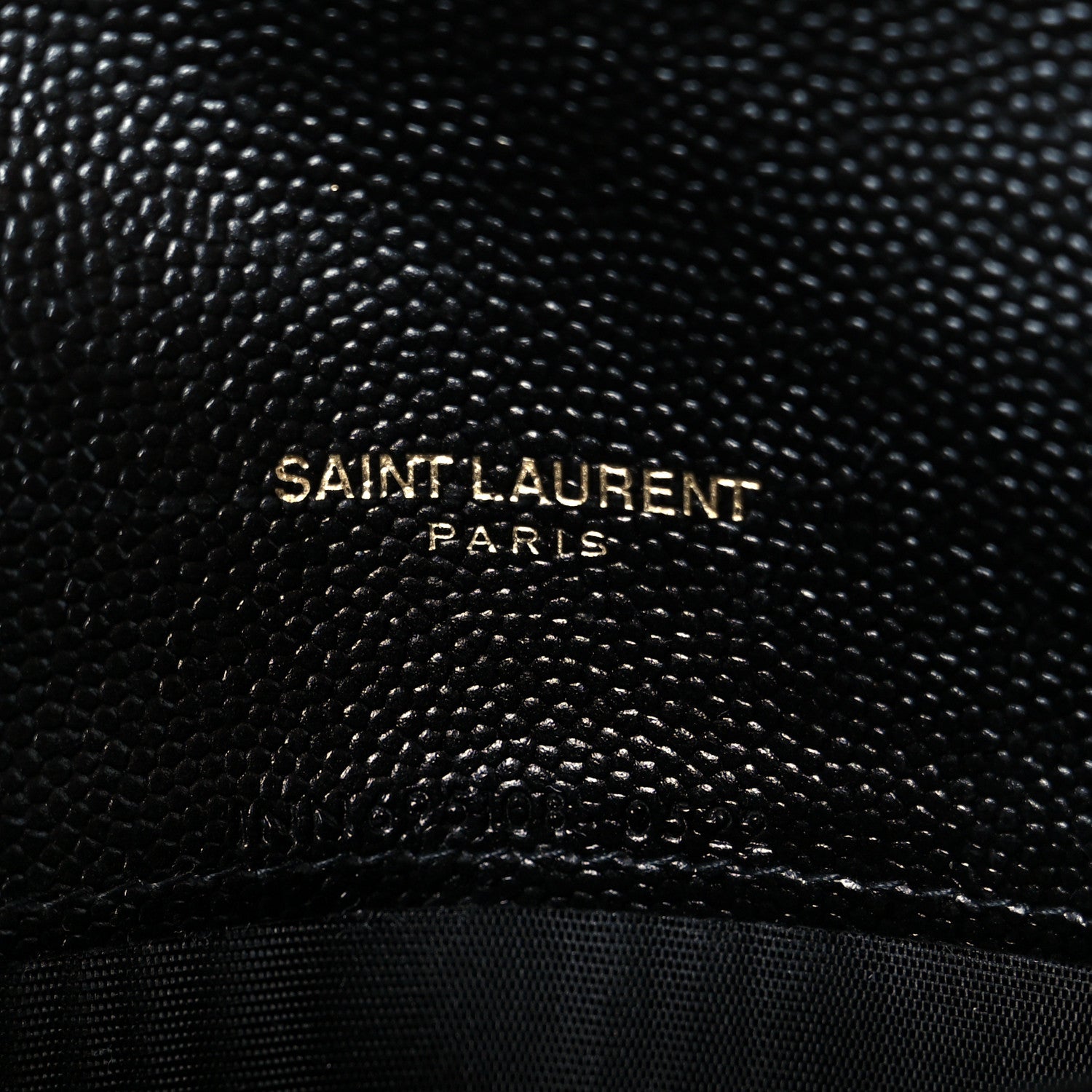 Saint Laurent Grain De Poudre Matelasse Chevron Monogram Envelope Chain Wallet Black 9 of 20