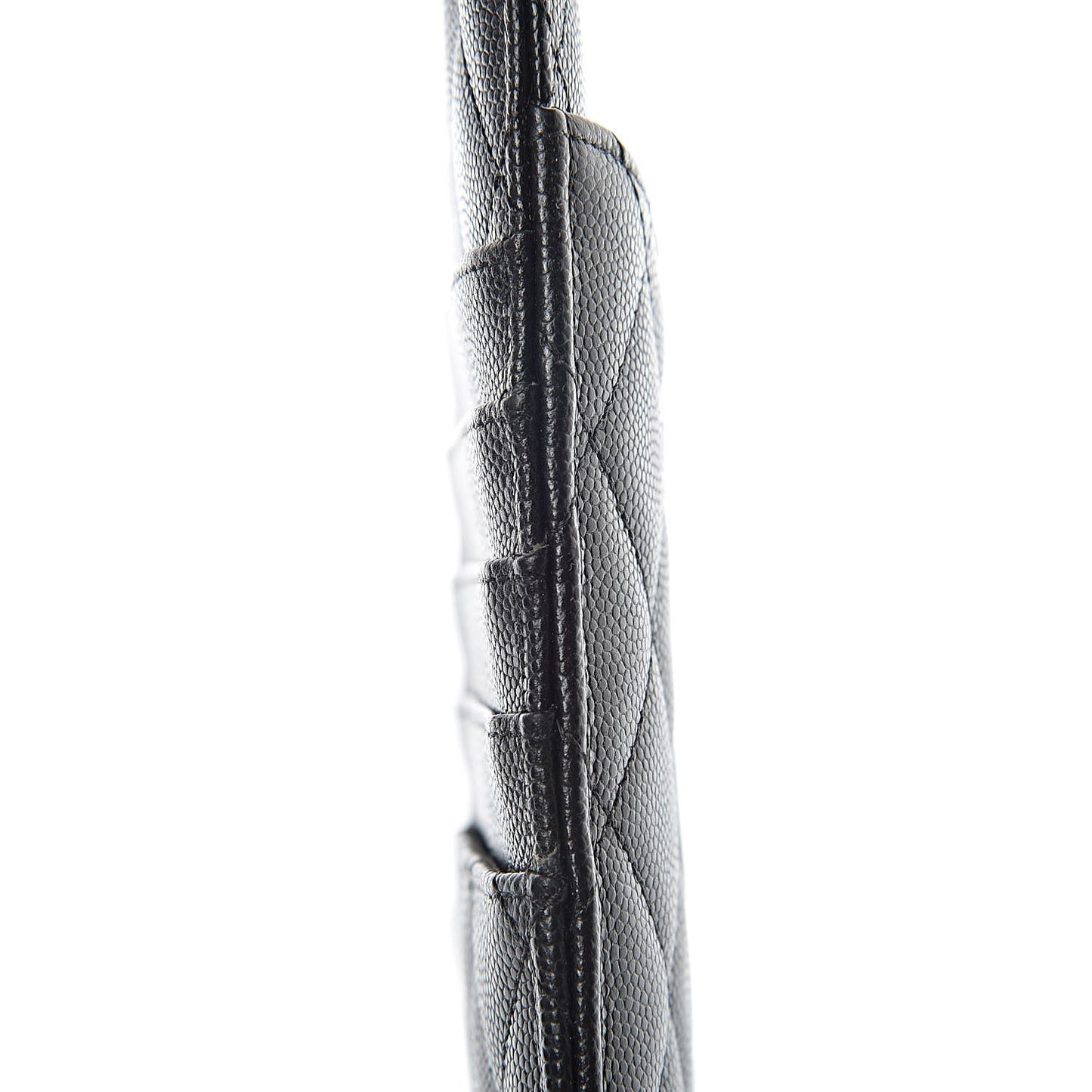 Caviar Quilted Classic Flat Wallet Pouch Black